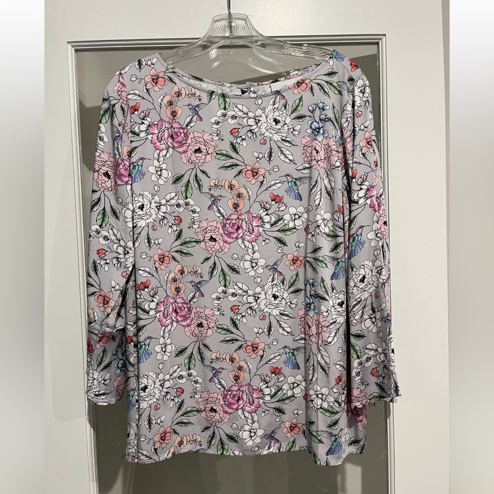 J JILL HUMMING BIRD TOP MULTI COLOR SIZE MEDIUM NWT! - Picture 4 of 6